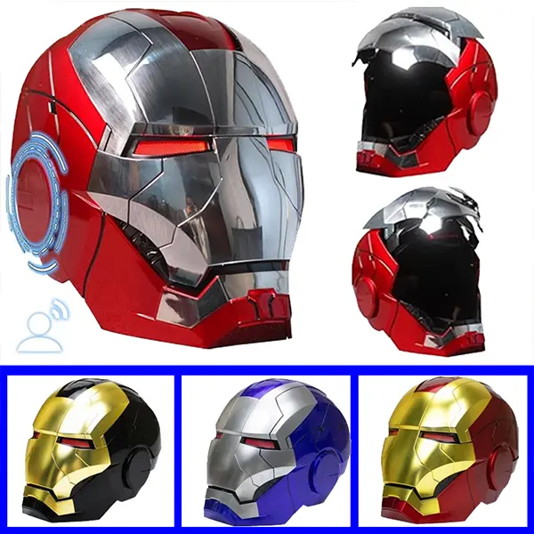 Iron Man MK5 Electric Helmet: 1:1 full-scale wearable, fully automatic  voice-controlled opening and closing, high-grade electroplated metal  finish, Jarvis AI interactive system, built-in LED glowing eyes, high-end  collectible model - TikTok Shop