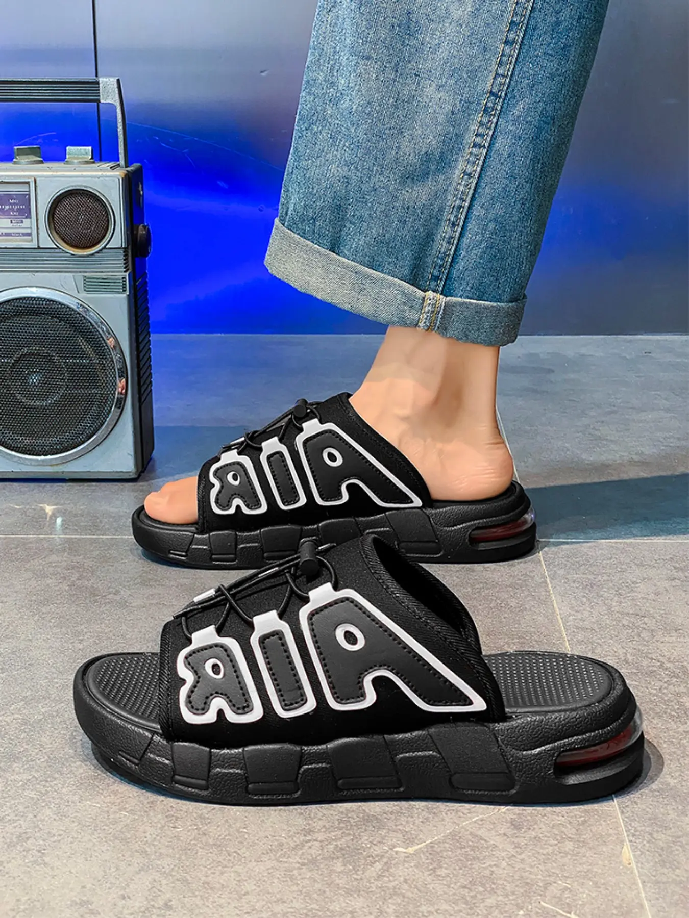 Men's Summer New Soft Anti-Slip PVC Air Cushion Sandals, Sporty Breathable Design, Suitable for Men and Boys, Casual Style