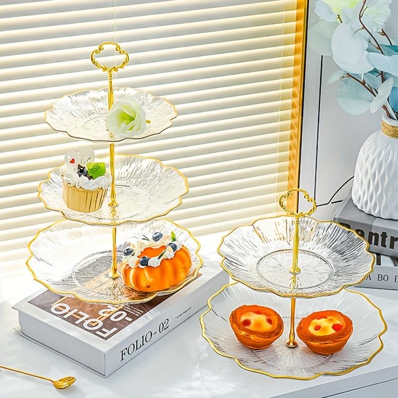 Elegant 2/ 3 Tier Clear Cupcake Stand With Golden Trim - Perfect For Desserts, Fruits And Snacks, Perfect For Afternoon Tea, Christmas, Halloween, Thanksgiving, Weddings, Birthdays And Parties, Elegant Event Accessory, Golden Trim Design, Exquisite Design Elegant 2/ 3 Tier Clear Cupcake Stand With Golden Trim - Perfect For Desserts, Fruits And Snacks, Perfect For Afternoon Tea, Christmas, Halloween, Thanksgiving, Weddings, Birthdays And Parties, Elegant Event Accessory, Golden Trim Design, Exquisite Design