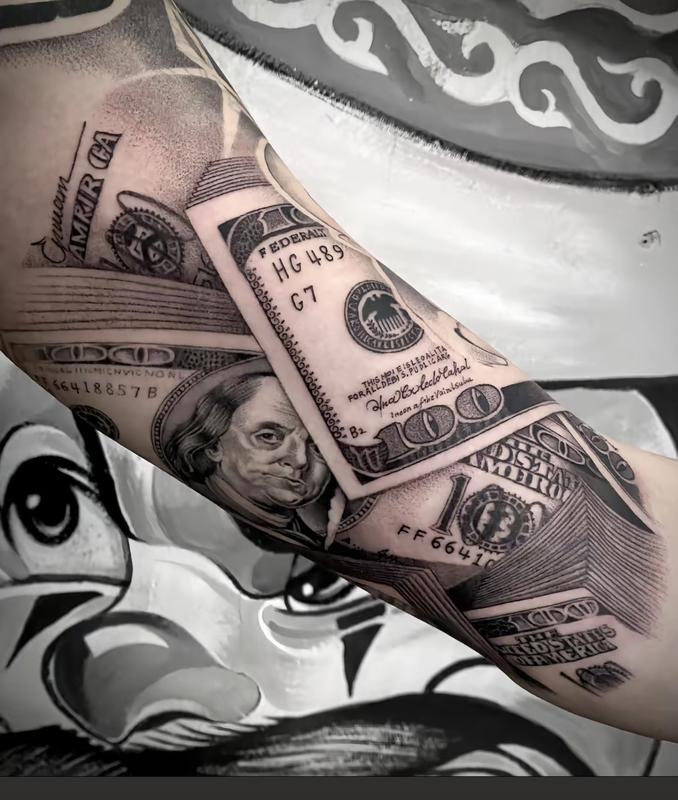 STACKS ON DECK  - WATERPROOF MONEY TATTOOS - REALISTIC DOLLAR BILL DESIGNS - MAKE IT RAIN TEMPORARY INK - LONG-LASTING STREET STYLE