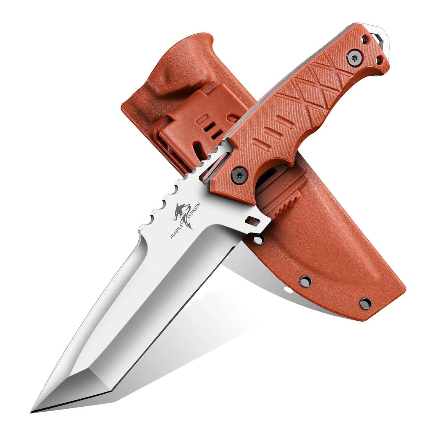 Purple Dragon Garden Knife with Sheath - D2 Steel, Ergonomic G10 Handle Outdoor Camping Equipment, Camping Accessories for Bushcraft, Practical Gardening Gear Gift for Men