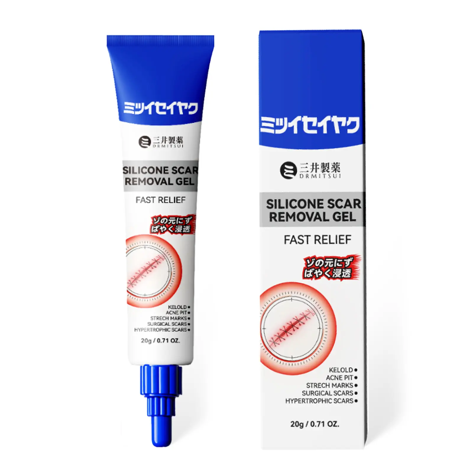 DRMITSUI Advanced Silicone Smoothing Gel - Invisible Repair for Fine Lines, Wrinkles, Acne Scars & Marks | Professional Smoothing Formula for New & Old Scars | Fast-Absorbing & Non-Greasy Discoloration