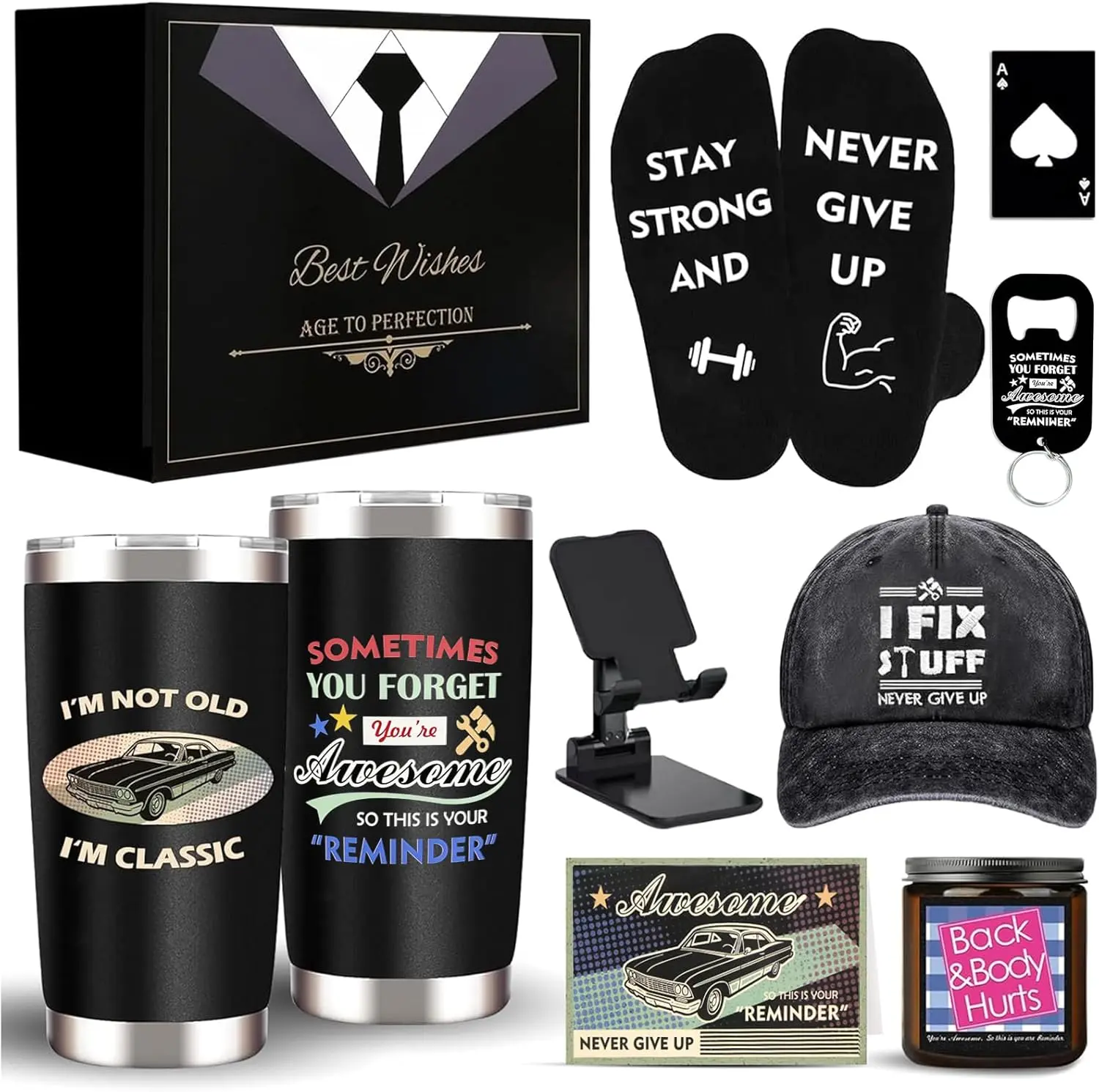 Birthday Gifts for Men Who Have Everything, Unique Father’s Day Gift Baskets for Dad, Husband, Brother, Boyfriend – Funny & Thoughtful Gifts for Grandpa, Uncle, Men’s Gift Ideas