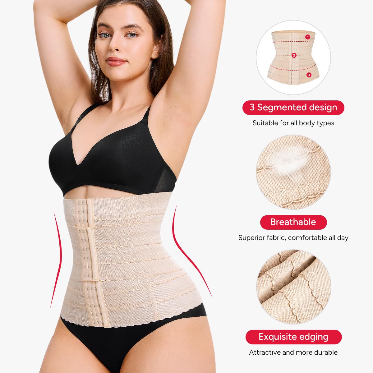 Nebility Women's Breathable Sports Belt Shapewear - Double Waist Band, Basic Comfort Compression with Tummy Tuck, Minimalist Fit Adjustable Waistband Body Shaping Set SpringStatements