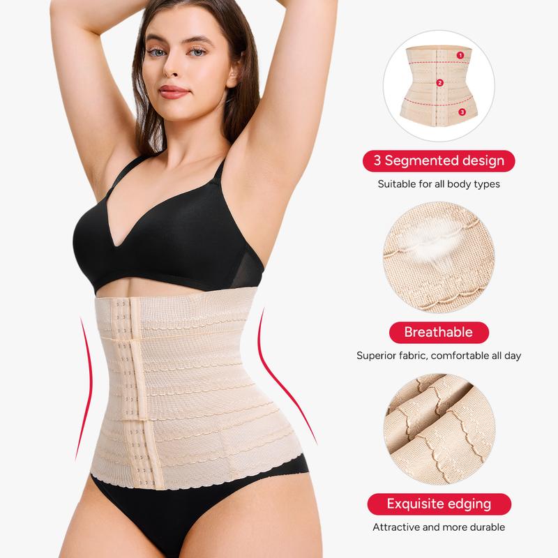 Nebility Women's Breathable Sports Belt Shapewear - Double Waist Band, Basic Comfort Compression with Tummy Tuck, Minimalist Fit Adjustable Waistband Body Shaping Set