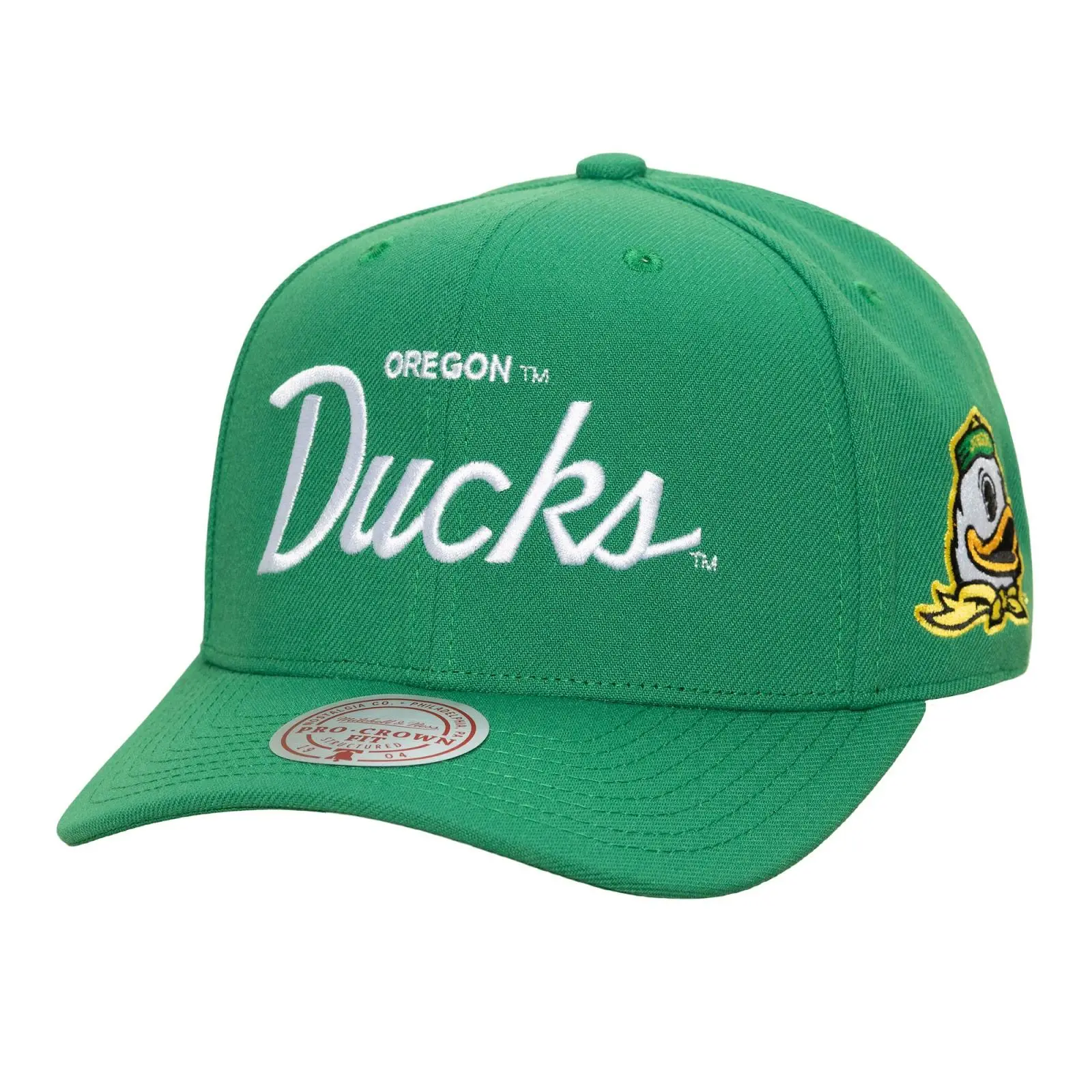 Oregon Ducks Green Head Coach Pro Crown Snapback Hat NCAA Throwback Cap Adjustable Fan Gear Mitchell & Ness