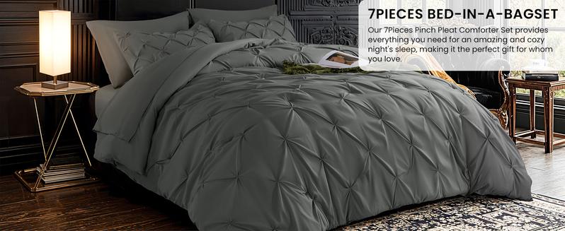 Shilucheng 7PCS Luxury Microfiber Bedding Set Ultra Soft All Season Breathable Duvet Set Cloud Like Hotel Quality Bedroom Bedding Set with Elegant Geometric Pintuck Design Multi Color Machine Washable Soft Bedding Set Shilucheng 7PCS Luxury Microfiber Bedding Set Ultra Soft All Season Breathable Duvet Set Cloud Like Hotel Quality Bedroom Bedding Set with Elegant Geometric Pintuck Design Multi Color Machine Washable Soft Bedding Set