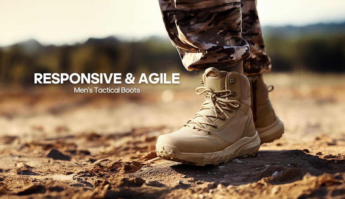 NORTIV 8 Men's Military Tactical Boot Lightweight Comfortable Boots for Work All Day Side Zipper Motorcycle Combat Hiking Boots 8 Inches Metrostrike Outdoor Footwear SpringStatements