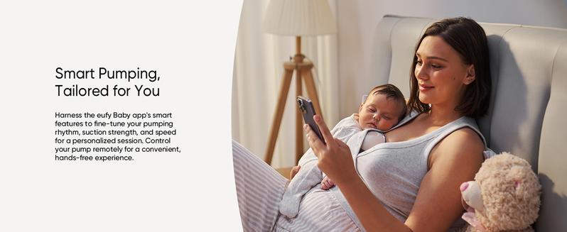 Eufy E10 Wearable Breast Pump, Hands-Free Electric Breast Pump with App Control, Personalized Smart Rhythm, Hospital Grade Suction for More Milk, Portable, Leak-Proof & Ultra-Quiet