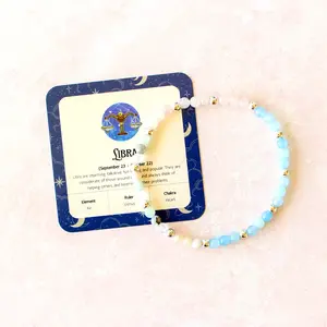Libra Zodiac Sign Crystal Bracelet | Sun, Moon, Rising Signs | 4mm
