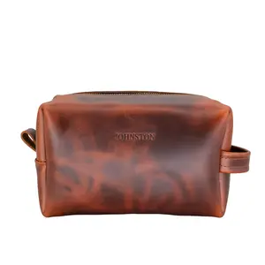 Leather Dopp Kit - Gentleman's Travel Kit