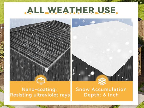 Aoxun Outdoor Storage Shed with Double Hinged Large Door Lockable Door & Sloped Roof Brown Metal Utility Garden Shed for Backyard Patio Brown Color