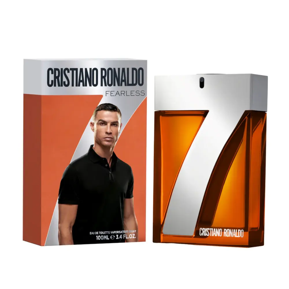 Cristiano Ronaldo CR7 Fearless Eau de Toilette 3.4 fl oz - Naturally Derived Woody Spicy Citrus and Spice Notes Men's Cologne with Grapefruit, Nutmeg, Vanilla, Tonka Bean - Long-Lasting Fragrance for Men, Citrus And Spice Notes Men's Fragrance