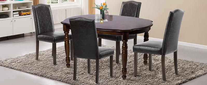 FurnishFlex Dining Chairs Set of 2, Kitchen Chairs, Modern Upholstered Fabric Dining Room Chair with Nailhead Trim and Wood Legs, Mid-Century Accent Dinner Chair for Living Room, Kitchen Fixed Arms