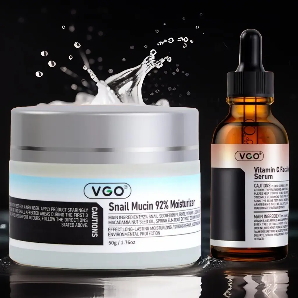 VGO Baba De Caracol Restorative Daily Care Set - Vitamin C Serum | 92 Snail Moisturizer for Hydration Skin Radiance Repair moisturizing Comfort Hydrating Moisture Hydrate Radiant