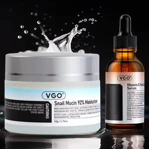 VGO Baba De Caracol Restorative Daily Care Set - Vitamin C Serum | 92 Snail Moisturizer for Hydration Skin Radiance Repair moisturizing Comfort Hydrating Moisture Hydrate Radiant