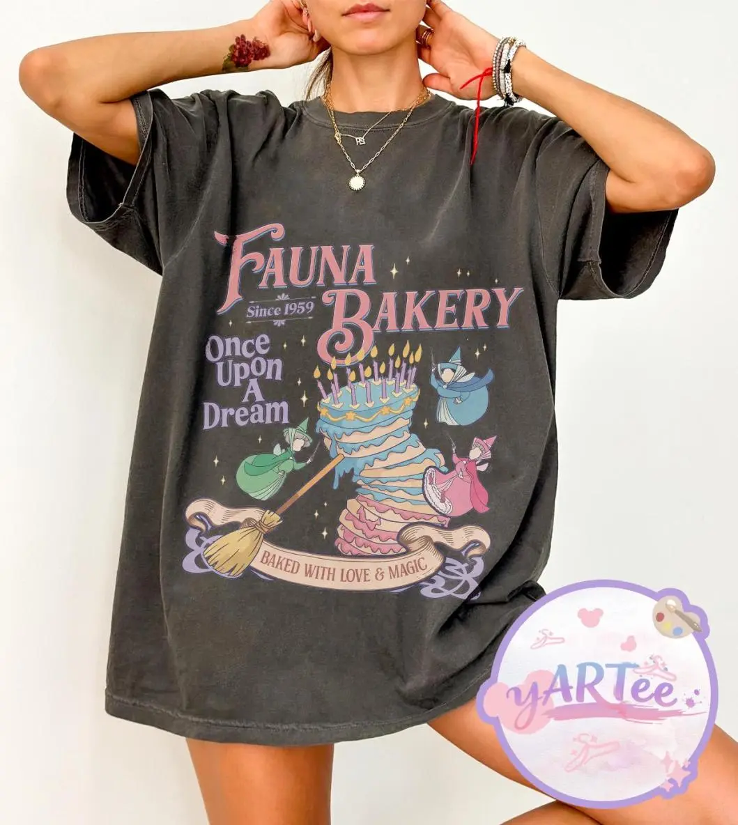 Fauna Bakery Sleeping Beauty Shirt, Once Upon A Dream T-Shirt, Dn Fairy Flora Fauna Merryweather Tee, Retro Bakery Top, Clean