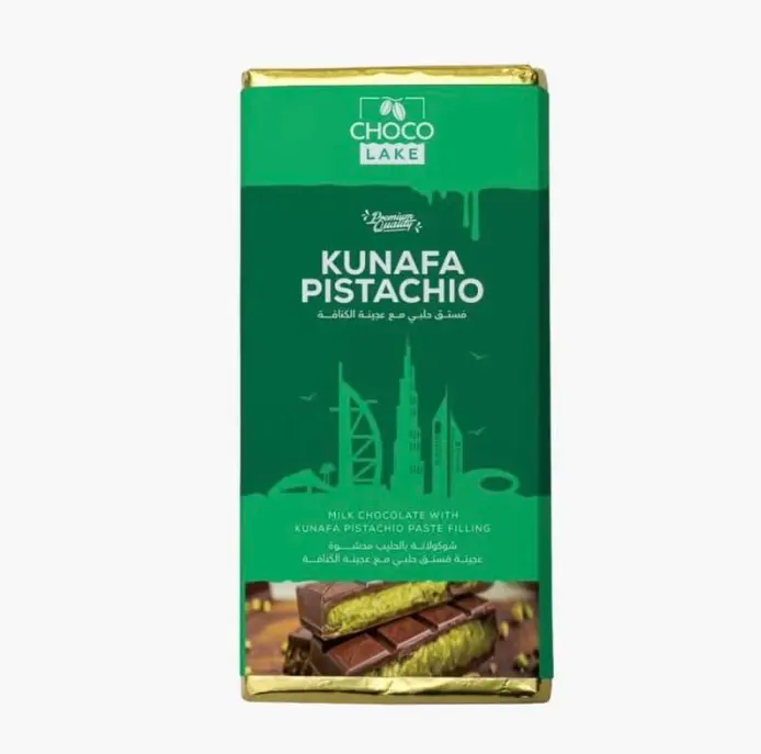 Dubai Chocolate Crunchy Kunafa Pistachio Bar 6.7 oz Exclusive Luxury Dessert Freshly Made Ideal for Gifting