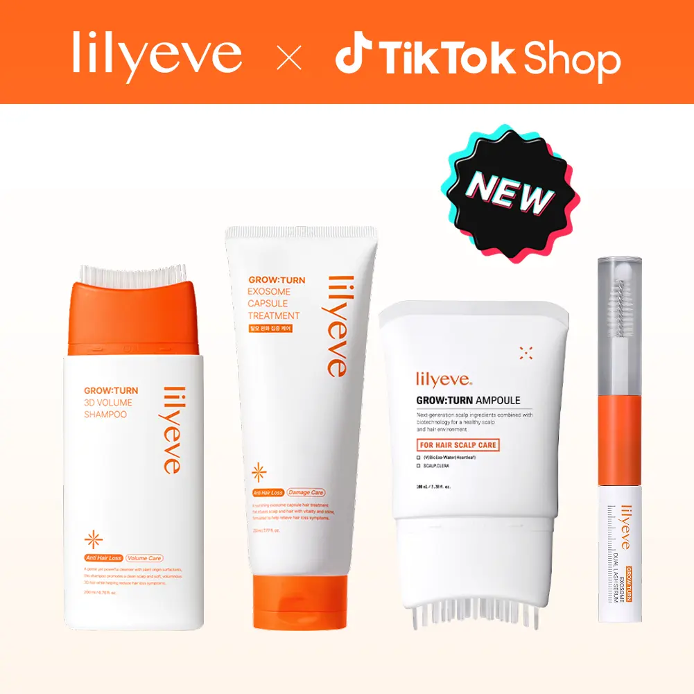 [LILYEVE] GROWTURN Hair & Lash Growth Set | Hair Growth Serum, 3D Volume Brush Shampoo, Capsule Treatment & Dual Lash Serum