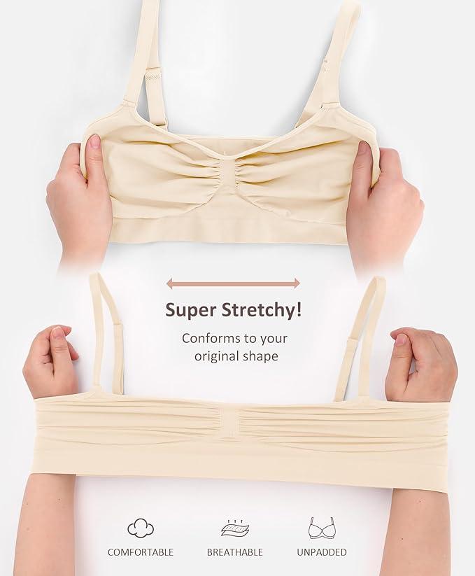 FeelinGirl 3-Piece FeelinGirl Women's Wireless Bra Comfort Bralettes No Underwire Unlined Cami Bra Seamless Tshirt Bras Sports Bra Set Springtok FeelinGirl 3-Piece FeelinGirl Women's Wireless Bra Comfort Bralettes No Underwire Unlined Cami Bra Seamless Tshirt Bras Sports Bra Set Springtok