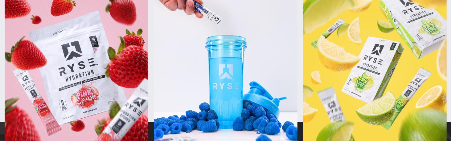 RYSE Hydration Electrolyte Powder Drink Mix Packets - Sugar-Free, Essential Vitamins, Taurine and Choline for Rehydration - Multi Sticks RYSE Hydration Electrolyte Powder Drink Mix Packets - Sugar-Free, Essential Vitamins, Taurine and Choline for Rehydration - Multi Sticks