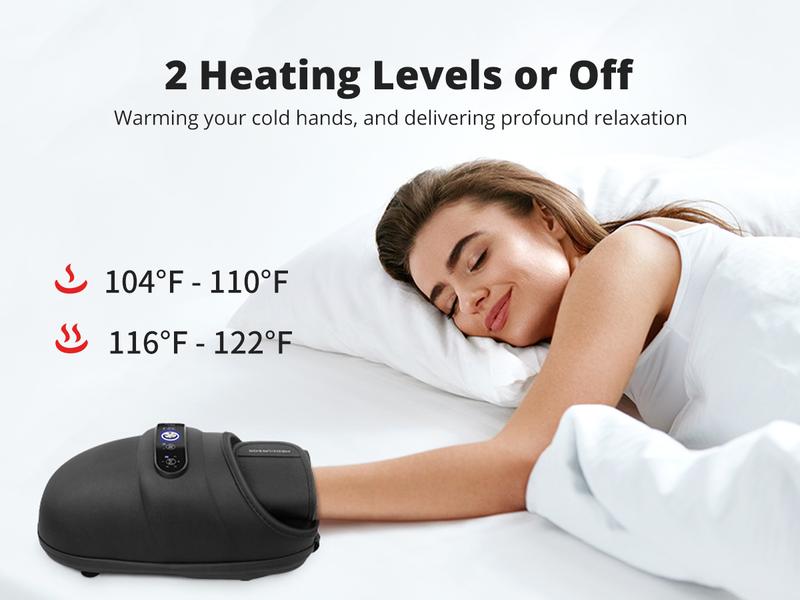 [New Year Gift] Medcursor Cordless Hand Massager, Hand Massager with Heat, Hand Warmer with Acupressure Beads, 6 Massage Modes, 2 Heat Levels, 3 Timers