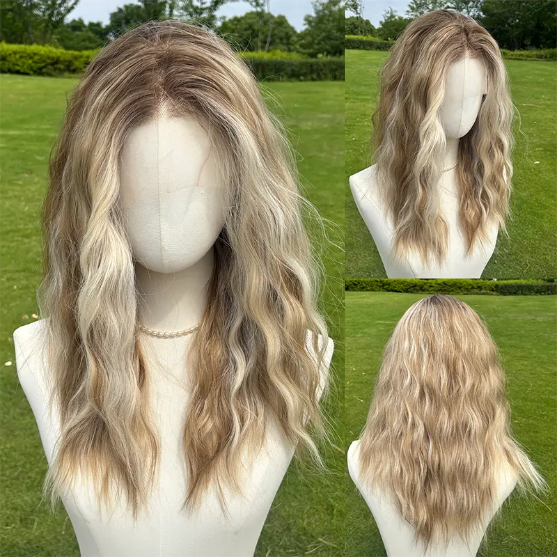 SMILCO 22" Lace Front Wig Long Body Wave, Ginger Orange Skunk Stripe Highlights Lace Frontal Wig with Natural Hairline #Summervibes SM9699M