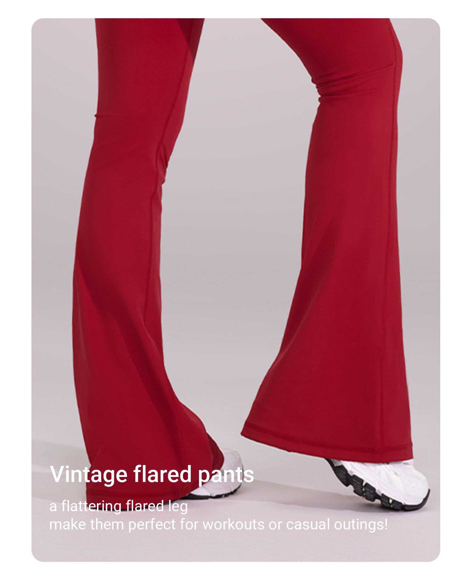 YEOREO CoreFlex High Waist Tummy Control Flare Leggings with Pockets Seamless Scrunch Butt-Lift Cargo Yoga Gym Pants