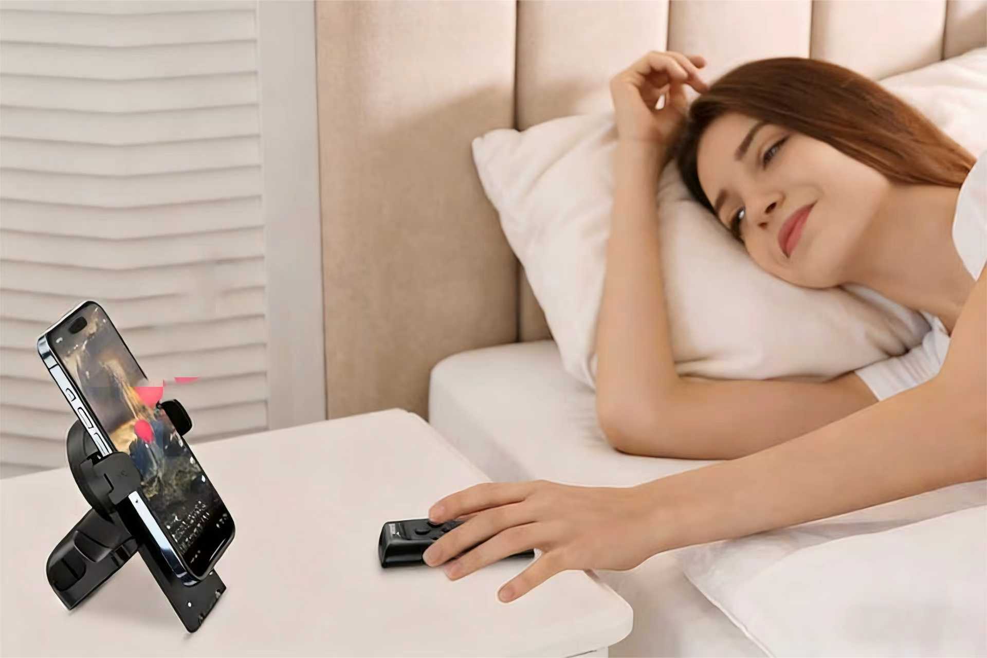 Remote Control for TikTok Scrolling, Wireless Page Turner & Selfie with Smartphone Holder Stand - Camera Video Recording Remote for iPhone, Android, Kindle App Purple Cellphone,Upgraded