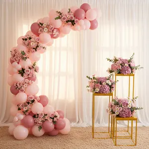 Set of 3 Gold Rectangle Iron Flower Stands for Wedding Party Home Decor