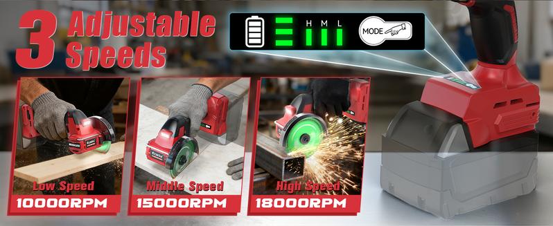 4" Cordless Brushless Cut-Off Tool Compatible with Milwaukee 18V Battery, Battery NOT Included, with 4pc 4" Blades for Metal, Wood, Tile & Plastic