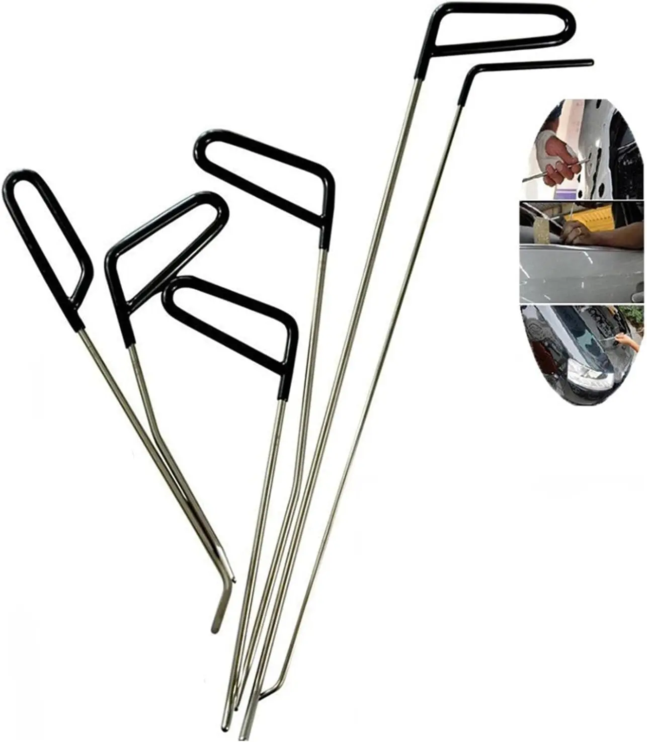 Rods Auto Body Dent Repair Hail Damage Removal Tools Dent Hammer for Car Door Dings Hail Repair and Dent Removal 6 Pieces Portable Repair Tool Kit Car Dent Remover