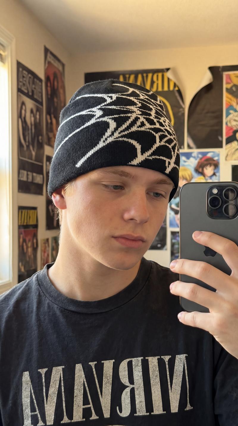 Y2K Beanie Spider Hat Unisex Cozy Fall Winter Cap & Fashion Statement Warm Soft Beanie for Skiing, Daily, Hiking, Street Dance Skateboard and Biking Perfect for Gifts