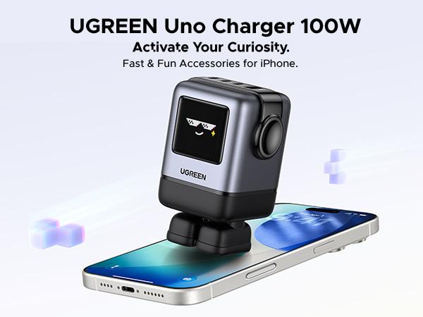 UGREEN Uno 100W/65W/30W/USB C Charger 3/4-Port Robot GaN Fast Charger PPS PD3.0 for iPhone 17 16 15 14 Pro Max, Galaxy S24/S23 Ultra, Fast Charge for Laptop Macbook Air-Black Friday Electronic Charging,TikTokShopBlackFriday ,Tiktokshopstockup