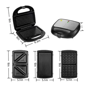 Electric, mini waffle maker, sandwich maker, non stick detachable plate, easy to clean desktop breakfast cooking kitchen utensils