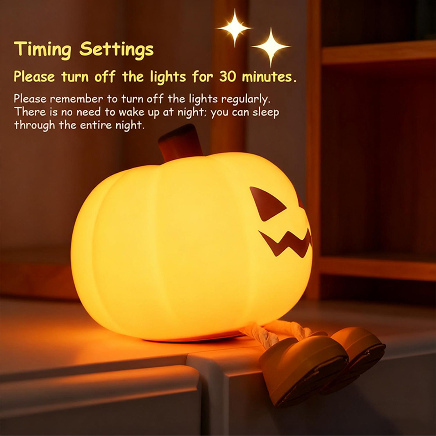 Night for Kids Pumpkin Night Light, Mini LED Pumpkin Lamp with 3 Level Dimmable, Nursery Nightlight for Kids, Silicone Rechargeable Bedside Touch Lamp, for Kids EasterEggLight TiktokShopSpringGlowUp clearance items