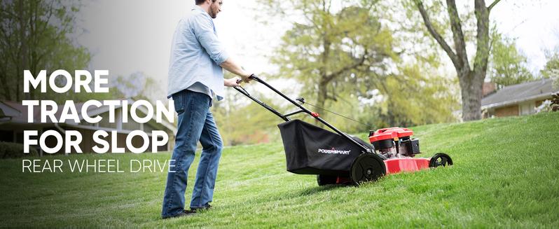 PowerSmart Self Propelled Gas Lawn Mower, 22 in. with 170cc OHV Engine, 2-in-1 Rear-Wheel Drive High Wheels, Red(V8622S1),reel mower, fly mower, rc mower