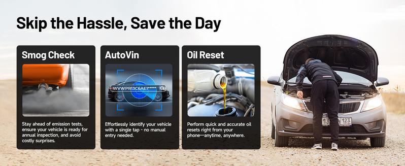 TOPDON Carpal OBD2 Code Bluetooth Scanner for iOS & Android with 6 Maintenance Services, Vehicle Health Check, Smog Check & Engine Inspection