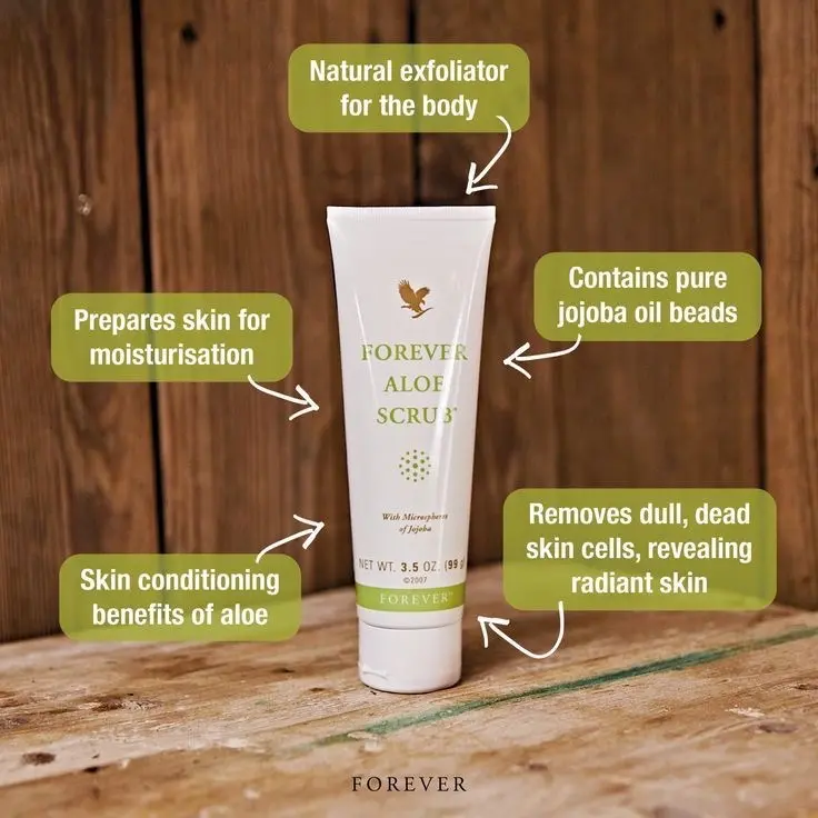 Forever Aloe Vera Scrub - Natural Exfoliator with Pure Jojoba Oil Beads for  Radiant Skin Care - TikTok Shop