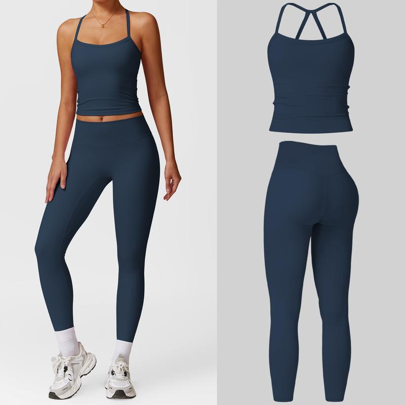 MFVIM 2-Piece Impact  Set for  Women's Long/Short Sleeve T-Shirt Tank Top +  Impact Shorts with Butt Lift, Seamless  Biker Shorts, Going Out  Set,  Clothing, Skinny Sports Apparel, Compression Activewear  Wear  Clothin gym fitness workout Yoga Bottoms