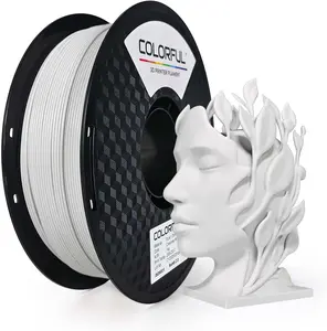 Colorful® PLA Concrete White 3D Printer Filament, 1.75mm, High Toughness, ±0.05mm Precision, 1kg (2.2lbs) Spool, Eco-Friendly Cardboard Spool