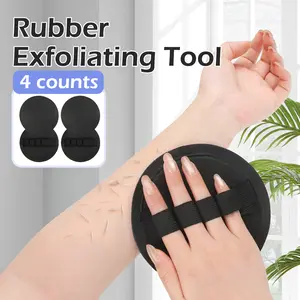 4 Counts body exfoliating gloves, bath and body scrub buffer, shower body scrubber, black version, Promotes refreshing bathing experience