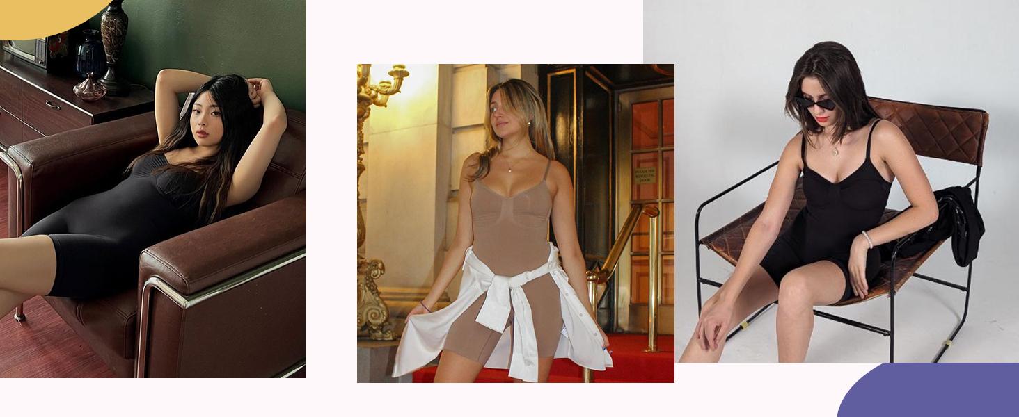 SHAPERX Tummy Control Seamless Shapewear Full Body Women's Bodysuit Ultra Stretch Fabric Customizable Fit Breathable Mesh Design Comfortable Fit