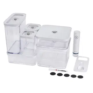 ZWILLING CUBE Baking Set, 10-pc Airtight Ingredient Storage Containers, Plastic Set with Cordless Vacuum Seal Pump