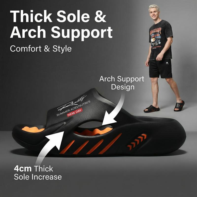 Reality Men's Orthotic Recovery Slides - Arch Support Sport Sandals for Soccer Season - Pain Relief Non-Slip Indoor Outdoor Slippers