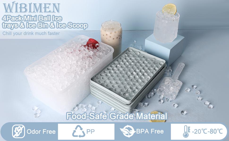 WIBIMEN 4 Pack Mini Ice Cube Trays – Easy Release Small Ice Trays for Drinks, Coffee & Juice (104x4 PCS) with Ice Bin & Scoop Food Containers WIBIMEN 4 Pack Mini Ice Cube Trays – Easy Release Small Ice Trays for Drinks, Coffee & Juice (104x4 PCS) with Ice Bin & Scoop Food Containers