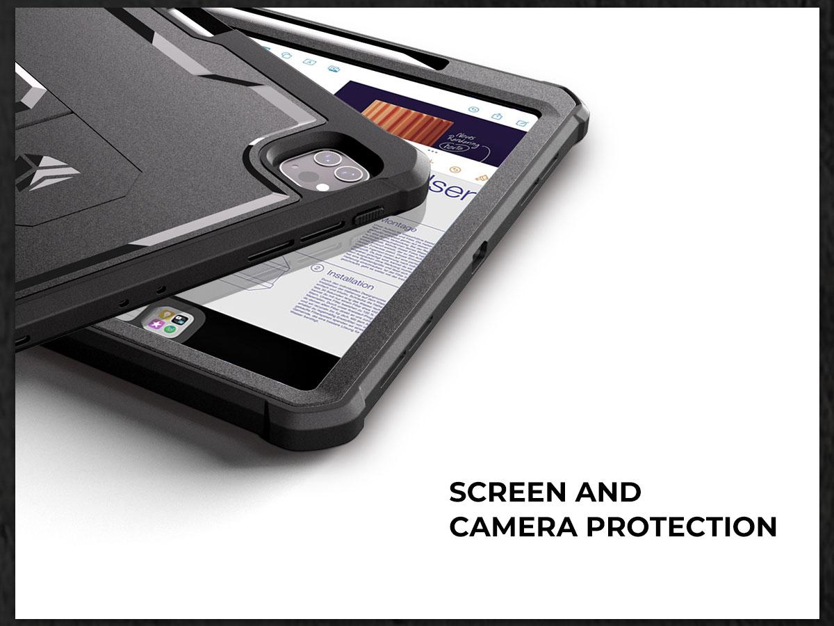 Dexnor for iPad Pro 12.9 Inch Case 2022/2021/2020(6th/5th/4th), Heavy Duty Shockproof Dual Layer Full-Body Bumper Protective Cover with Built-in Screen Protector & Kickstand & Pen Holder