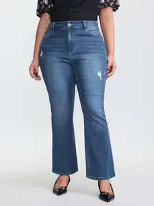 【Y2K】【Tummy Control】BLOOMCHIC Plus Size Mid-Rise Vintage Bootcut Jeans [M-6X] 2026 Summer Vibes Swimweek