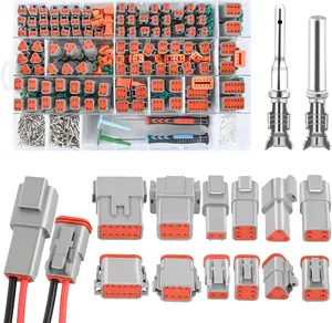 Nilight 2 3 4 6 8 12 PIN DT Connector Kit 50 Sets Size 16 Stamped Formed Contacts for 14-18 AWG Wires DT Series w/Removal Tool for Car Truck Motorcycle Off-Road Vehicles Boat