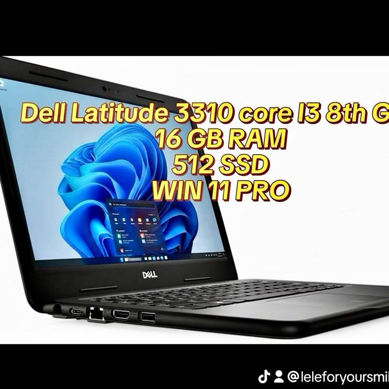 Dell Latitude 3310 13.3" Laptop Intel Core i3 8th Gen 16GB RAM 512GB SSD Wi-Fi Windows 11 Pro